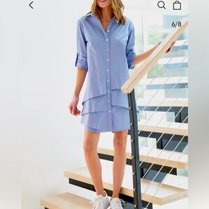Finley Jenna striped ruffle tiered shirt dress- super cute with sneakers!